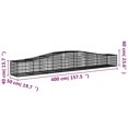 thumbnail image 3 of vidaXL Arched Gabion Basket 400x50x40/60 cm Galvanised Iron, 3 of 3
