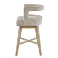 thumbnail image 4 of Madison Park Glenwood 25" Solid Wood Polyester Swivel Counter Stool in Cream, 4 of 8