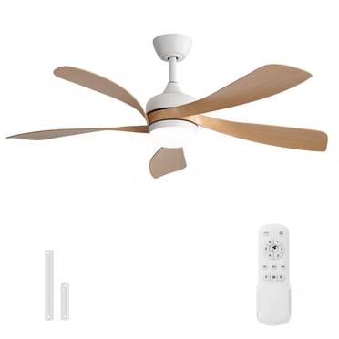 Sofucor 52 Inch Ceiling Fans with Lights and Remote, Outdoor Ceiling Fan with Light 6-Speed 3 CCT 3-Timer, Low Profile Ceiling Fan 5 Blade Noiseless Reversible DC Motor for Living Room Bedroom Patio