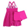thumbnail image 4 of EGNMCR Bikini Set Women's Solid Color Swimsuit Fashion V Neck Lace Split Swimwear Set, 4 of 5