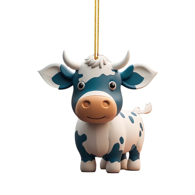 Meitianfacai Cute Cow Car Pendant Home Tree Decoration, Christmas Tree Ornament, Home Decor 1PC