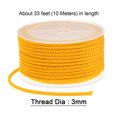 thumbnail image 2 of Unique Bargains Nylon Beading Thread Cord 3mm Extra Strong Braided Nylon String for Necklace Crafting 10M/33 Feet, Golden, 2 of 5