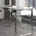 thumbnail image 2 of Contemporary Glass & Stainless Steel Desk in Silver, 2 of 7