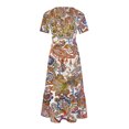thumbnail image 4 of Ovzne Robes d'Été pour Femmes 2025 Robe pour Femme Mode pour Femmes Manches Longues Col Rond T-Shirt Imprimé Blouse Ample Robe Robe de Vacances Manches Courtes Imprimée Liquidation, 4 of 5