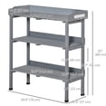 thumbnail image 3 of Outsunny Outdoor Potting Bench, Wooden Potting Table w/ Hooks, Grey, 3 of 9