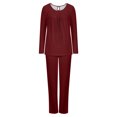 thumbnail image 5 of Tnhcen Ensemble de Pyjama 2 Pcs pour Femmes Ensemble de Détente Col Rond Manches Longues Pantalon Taille avec Poches P-3TG, 5 of 5