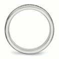 thumbnail image 2 of Acier Inoxydable Poli et Brossé avec Anneau d'Incrustation Tressé en Argent 13 Taille, 2 of 6