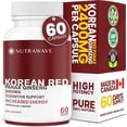 thumbnail image 1 of Nutrawave Ginseng Rouge Coréen 2400 mg – Soutien Énergétique et Immunitaire, Extrait de Panax Ginseng (4:1, 6 % de Ginsénosides), 60 Capsules Véganes, non-OGM, Sans Gluten, Fabriqué au Canada, 1 of 11