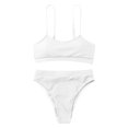 thumbnail image 2 of ylioge Womens Two Piece Swimsuits Tankini Ribbed Built in Removeable Bras Bikini Bathing Suits Ladies Solid High Waisted Swimsuit, 2 of 6