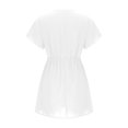 thumbnail image 4 of Robes pour Femmes 2024 Été Oversize Décontractée Coupe Ample Robe Colorée Plage Soleil Jupe Col en V Robe à Manches Courtes Rabais de 50 % Liquidation!, 4 of 6