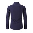 thumbnail image 4 of Birdeem Chemise Blouse Décontractée pour Homme à Boutons, Unie, avec Poche, Col Rabattu, Manches Longues, Respirante, 4 of 7