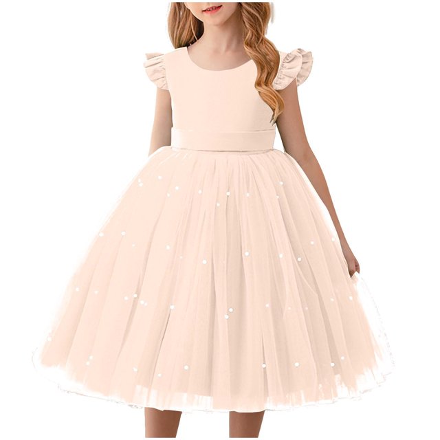 Bonanza de Rabais, Robe Bouffante en Maille Unie à la Mode, Performance Formelle, Tissu en Maille, Coupe Confortable, Robe de Fête pour Filles, Occasion Formelle, Tenue de Soirée Stylée Design Classique