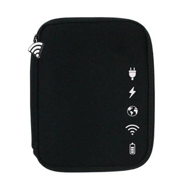 Mine., Travel Charger & Cable Organizer Case, Black