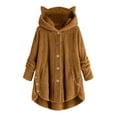 thumbnail image 1 of KIHOUT Spring Winter Warm Coat Women Button Coat SolidTops Hooded Pullover Loose Sweater Blouse Plus Size,Size S-5XL, 1 of 5