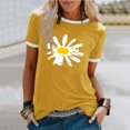 thumbnail image 2 of Pompotops Mode Femmes T-Shirt Imprimé Col Rond Manches Courtes Tee Décontracté Blouse, 2 of 4