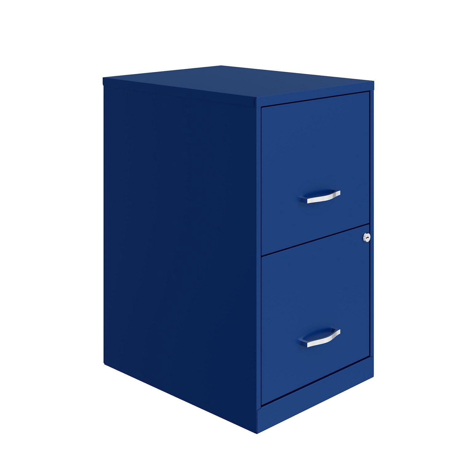 Classeur en métal à 2 tiroirs de Space Solutions, 18 po, bleu classique