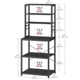 thumbnail image 3 of VASAGLE Coffee Bar, Baker’s Rack for Kitchen with Storage, 6-Tier Kitchen Shelves with 6 Hooks, Microwave Stand, Industrial,  Charcoal Gray and Ink Black, 3 of 7