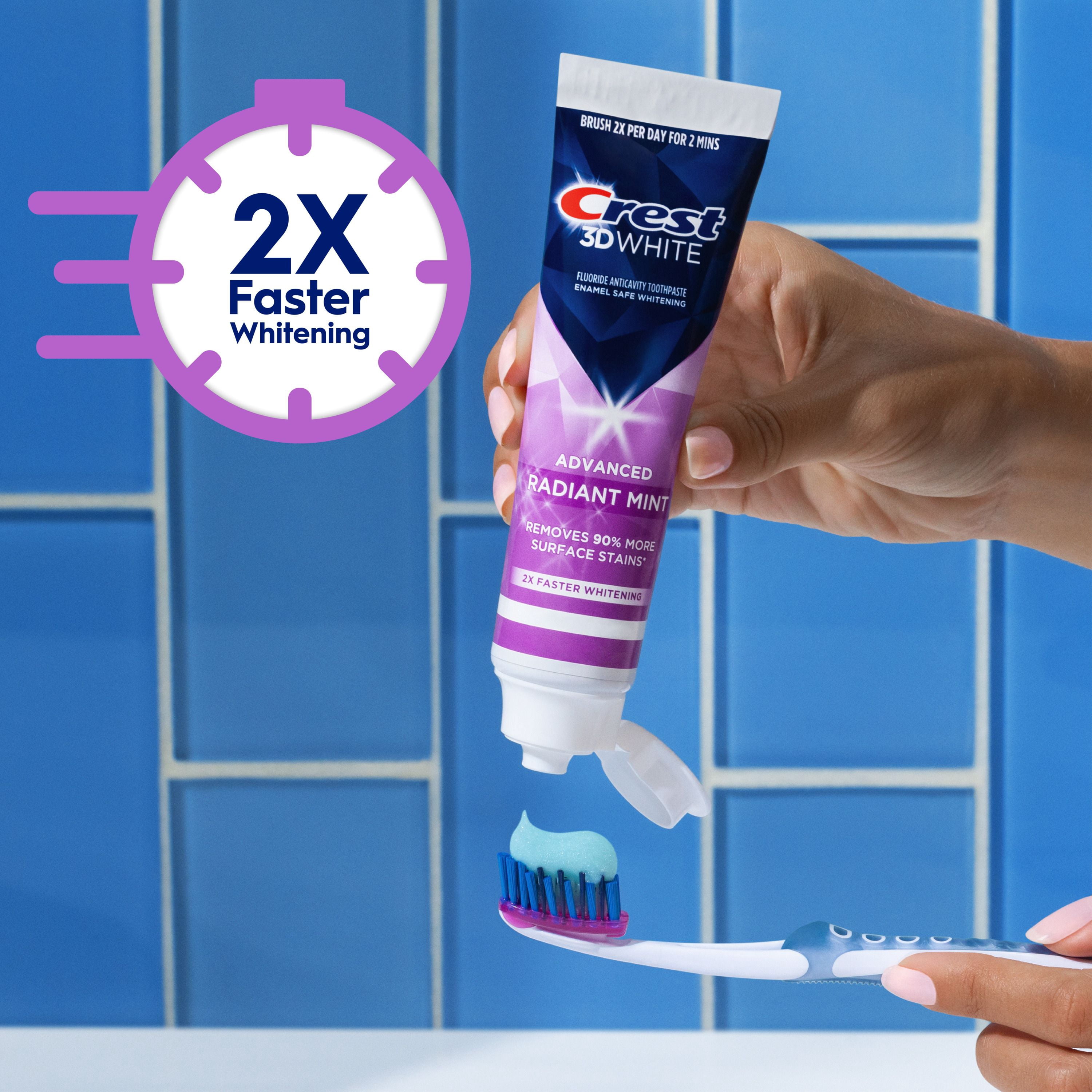 Crest 3D White Advanced Whitening Toothpaste, Arctic Fresh, 70 mL, Pack of 3