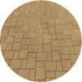 thumbnail image 1 of Ahgly Tapis Rond Lavable en Machine Intérieur Transitionnel Orange, 6 Pieds Rond, 1 of 7