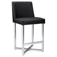 thumbnail image 1 of Sunpan Howard 25.25" Contemporary Faux Leather Counter Stool in Black, 1 of 3