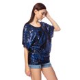 thumbnail image 4 of Haut Blouse de Soirée à Paillettes à Manches Dolman Coupe Ample pour Femmes, 4 of 5