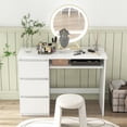 thumbnail image 4 of Costway Computer Desk with Built-in Charging Station USB & Type-C Ports Keyboard Tray & 3 Drawers White, 4 of 10