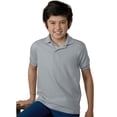 thumbnail image 1 of Hanes Cotton-Blend Kids` Jersey Polo, M, Light Steel, 1 of 1