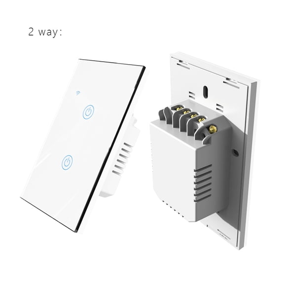 Interrupteur à Panneau Tactile Wi-Fi, Interrupteur Intelligent Domestique, Panneau avec Indicateur DEL, Panneau en Verre Trempé, Interrupteur Lumineux compatible avec l'Application Tuya, Interrupteur Mural Tactile Intelligent