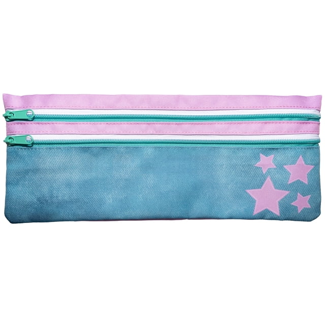 Pen+Gear XL Pencil Pouch, 2 Zipper, Pink