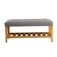 thumbnail image 2 of ACME Charla Bench in Gray & Oak, 2 of 3