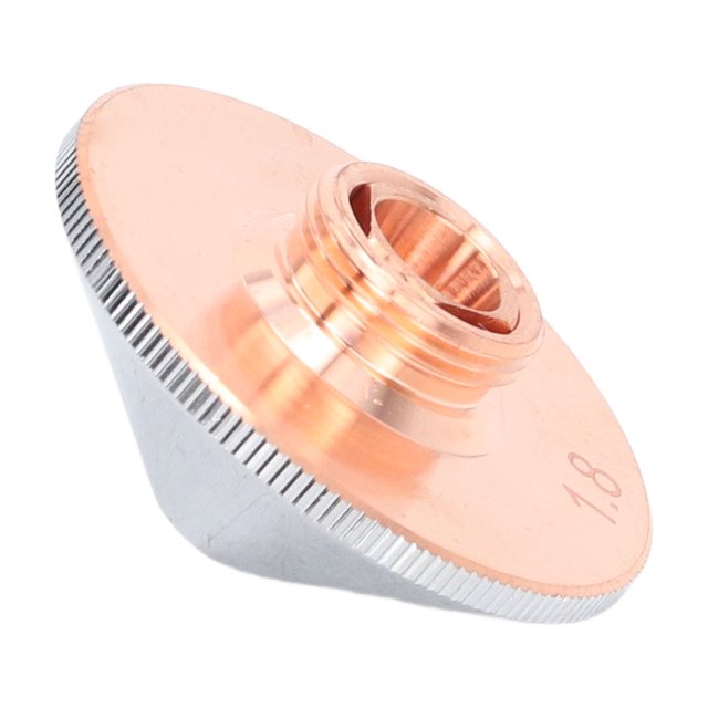 Cutting Machine Head, Nozzle 11mm Thread Plated Copper High Hardness Dual Optical Fibre For Working 1.8mm / 0.07in Aperture