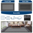 thumbnail image 3 of Tapis Extérieur Réversible – Grande Paille Plastique Imperméable – Résistant aux UV – Tapis de Patio à Médaillon – Terrasse, Véranda, Jardin, Camping et VR - Noir et Gris, 9x12 Pi, Norme É.-U., 3 of 7
