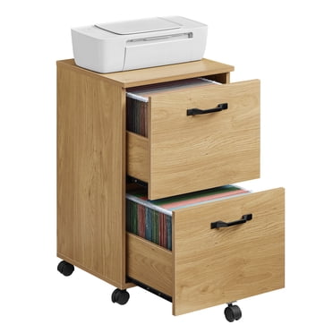 VASAGLE Classeur à 2 Tiroirs, Petit Classeur Mobile pour Bureau à Domicile, Support d'Imprimante, pour Documents Format A4 et Lettre, 15,7 x 16,5 x 27,6 Pouces, Jaune Paille