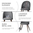 thumbnail image 4 of Homy Casa Set of 2 Armless Dining Chairs with Curved Upholstered Back, Grey Fabric, 4 of 10