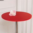 thumbnail image 1 of ORUYROP 2-Pack Cocktail Round Table Topper Cap Spandex Fitted Stretch Cocktail Tablecloth Tight Stretchable Elastic for Weddings Banquets Events Parties Restaurants(Size:120cm,Color:Red 01,), 1 of 7
