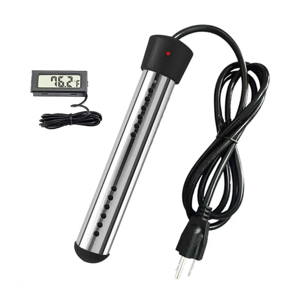 Portable Pool Water Heater 120V 1500W Immersion Electric Heater With Digital Thermometer For Inflatable Pool Bathtub ,Dry Burning Prevention
