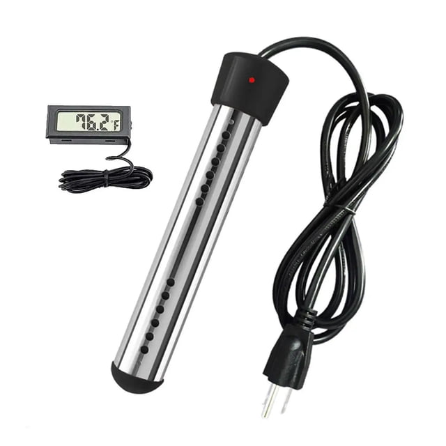 Portable Pool Water Heater 120V 1500W Immersion Electric Heater With Digital Thermometer For Inflatable Pool Bathtub ,Dry Burning Prevention