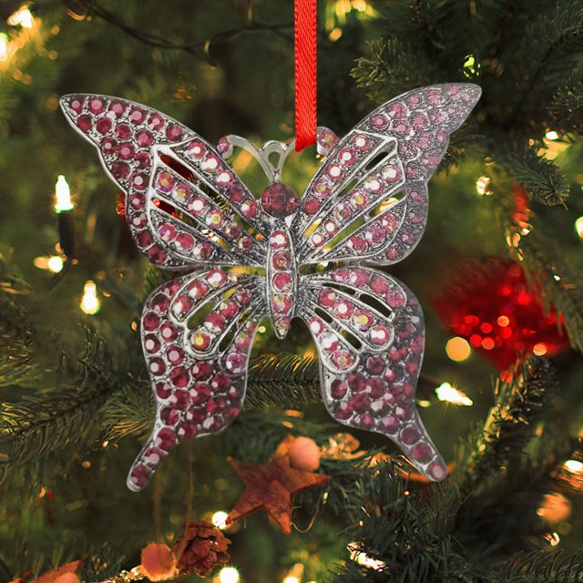 Wzzjkit Christmas Tree Decorations Flat Butterflies Christmas Decorations Hanging Butterflies Decorations Acrylic Keepsakes Christmas Hanging Ornament