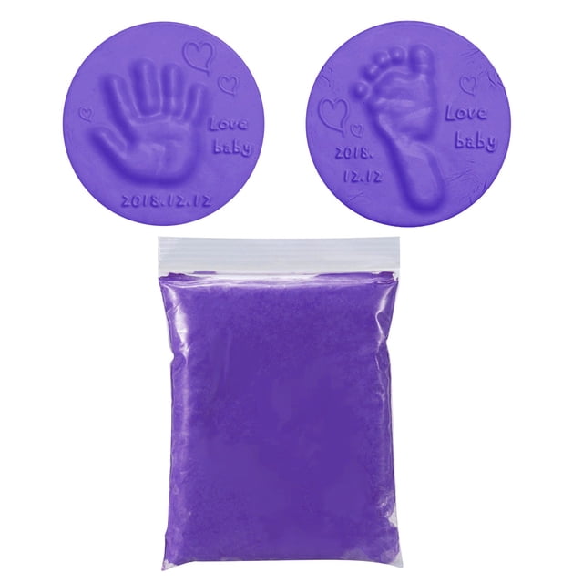 Arts Crafts DIY Baby Care Air Drying Soft Clay Handprint Footprint Kit for Parent Child Casting with Inkpad and Fingerprint Tool