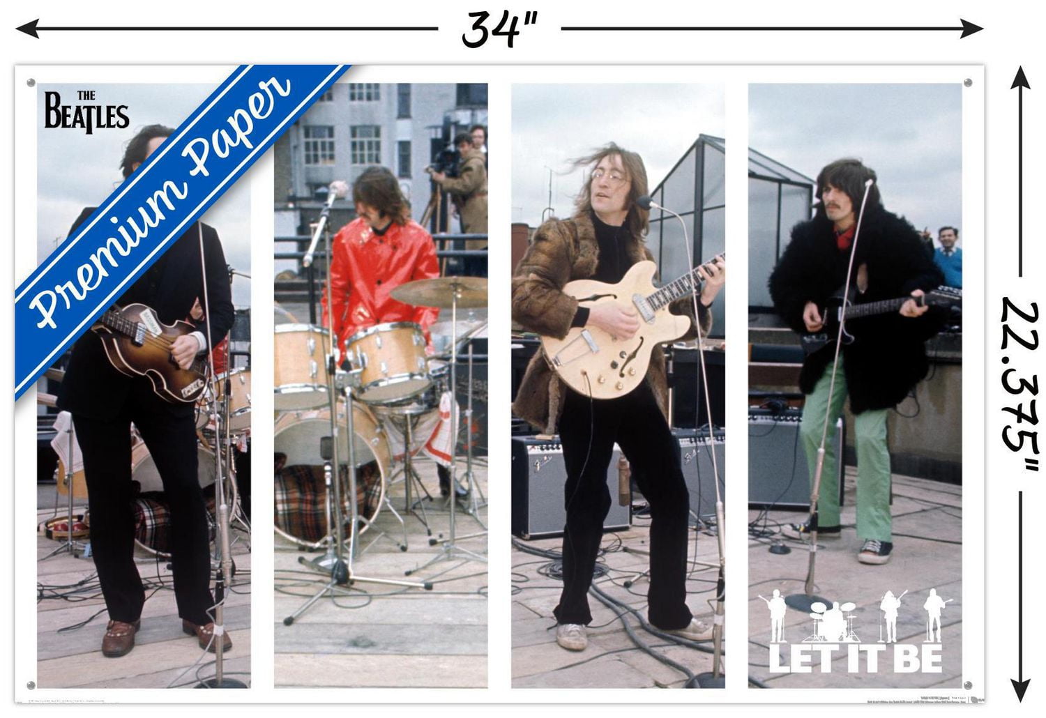 The Beatles - Let It Be Bars Wall Poster, 22.375" x 34" Framed