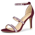 thumbnail image 1 of BLISSFUL STEP Sandales à Talon pour Femmes avec Bride à la Cheville Ornée de Strass, 1 of 5