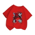 thumbnail image 2 of AJIWYH Polo Jaune pour Filles, T-Shirt Mignon à Imprimé Graphique pour Fille, Col Rond, Manches Courtes, T-Shirt Décontracté d'Été, Vêtements pour Filles de 5-6 Ans, Rouge, 2 of 4