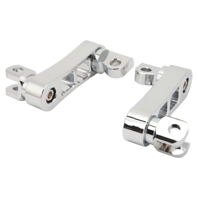 support de Chevilles de Pied Réglable à 360°, Trousse de Montage de Chevilles de Moto Autoroute en Aluminium avec Fini en Aluminium Poli, Conçue pour les Motos de Tournée avec support de Montage Masculin Chevilles de Pied. Hauteur Réglable Convient aux Motocyclistes de Tailles Variables. Comprend Deux Supports et Huit Accessoires de Montage, Convient aux Conducteurs, Passagers Ou Chevilles Autoroute. Idéal pour l'Installation de Protection de Moteur.