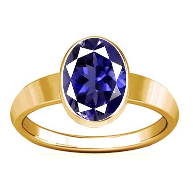 Divya Shakti Bague Design Iolite 7.25-7.50 Carats (Pierre Néeli Panchadhatu Design Simple)(10.75)
