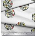 thumbnail image 3 of Soimoi Modal Satin Fabric Leaves & Floral Block Printed Fabric 1 Yard 42 Inch Wide, 3 of 3