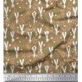 thumbnail image 1 of Soimoi Moss Georgette Fabric Leaves,Floral & Rabbit Cartoon Printed Fabric 1 Yard 42 Inch Wide, 1 of 3