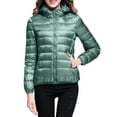 thumbnail image 1 of Packable down Jacket, Lightweight Hooded Puffer, White Duck down Coat Mint Green L , Coat, 1 of 5