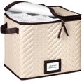 thumbnail image 1 of HOLDN' STORAGE Coffre de Rangement en Verre pour Verres à Pied Flûte - Convient à 12 Verres, Microfibre Matelassée Durable avec Séparateurs 12.5 Pouces L 9 Pouces L 11.5 Pouces H., 1 of 6