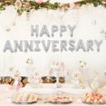 thumbnail image 3 of 16 Inch HAPPY ANNIVERSARY Letters Balloons Decorative Aluminum Film Balloons Set for Wedding Party (Silver), 3 of 9
