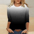 thumbnail image 5 of Hauts à Manches 3/4 pour Femmes Mode pour Femmes T-Shirt Ample Imprimé Blouse à Manches 3/4 Col Rond Hauts Décontractés T-Shirts en Coton Femmes T-Shirts pour Femmes Mode T-Shirts à Manches 3/4 pour Femmes, 5 of 5